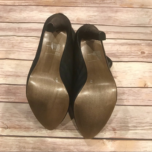 BCBGeneration Black Leather Platform Booties - Picture 5 of 7